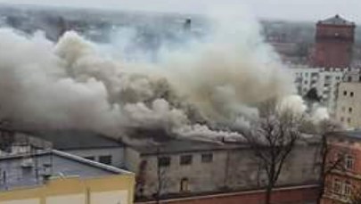 Pożar starego browaru w Brzegu