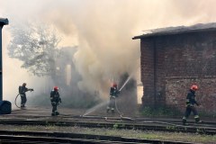 Pożar starej parowozowni w Olsztynie