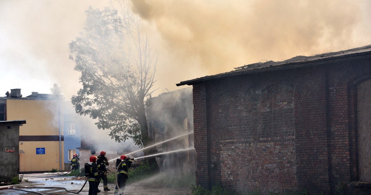 Pożar starej parowozowni w Olsztynie