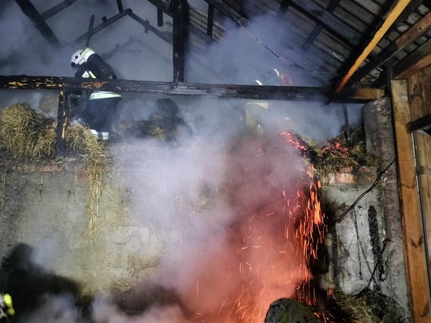 Pożar stodoły w powiecie jasielskim /KP PSP Jasło /