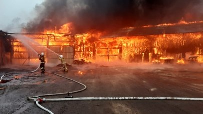 Pożar tartaku w powiecie konińskim