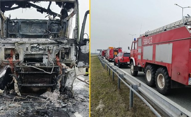 Pożar tira sparaliżował autostradę A2 pod Łodzią