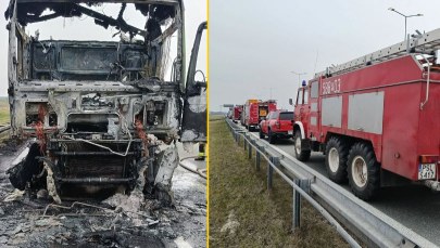 Pożar tira sparaliżował autostradę A2 pod Łodzią