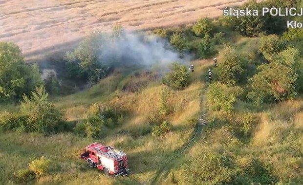 Pożar traw. Nastolatków namierzył policyjny dron