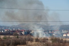 Pożar traw w Krakowie