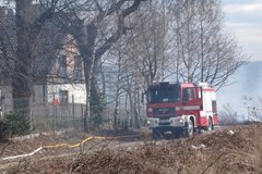 Pożar traw w krakowskich Bronowicach