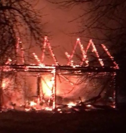 Pożar w Barcicach /Policja