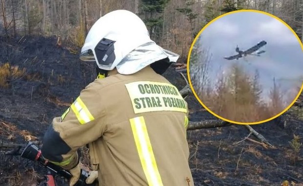 Pożar w Beskidach. Trudna akcja na zboczach góry