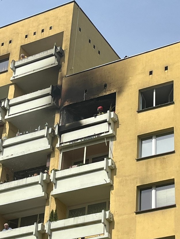 Pożar w bloku przy ul. Balonowej we Wrocławiu /Martyna Tymków /