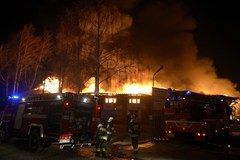 Pożar w dawnej lokomotywowni w Przemyślu