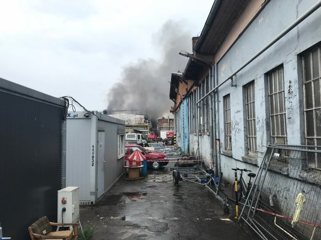Pożar w dawnej Stoczni Gdańskiej /Kuba Kaługa /RMF FM