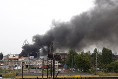 Pożar w dawnej Stoczni Gdańskiej