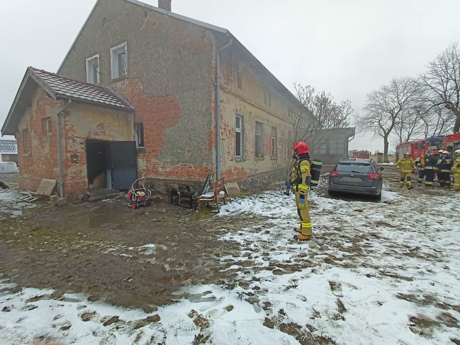 Pożar w Dusznej Górce /Komenda Powiatowa Państwowej Straży Pożarnej w Krotoszynie /