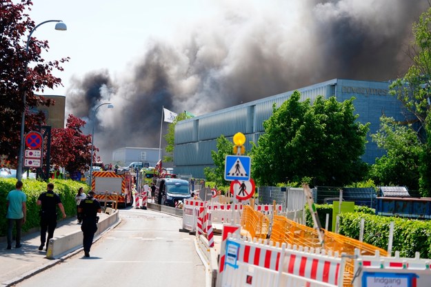Pożar w firmie Novo Nordisk w Bagsvaerd na przedmieściach Kopenhagi /LISELOTTE SABROE    /PAP/EPA