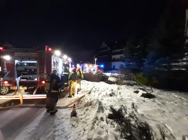 Pożar w hotelu Sandra SPA w Karpaczu /KMPSP Jelenia Góra /PAP