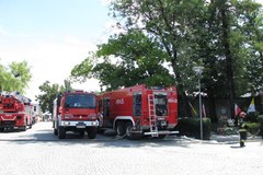 Pożar w Kłobucku - piorun uderzył w wieżę kościoła