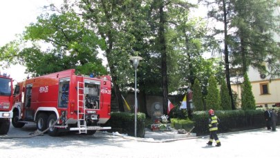 Pożar w Kłobucku - piorun uderzył w wieżę kościoła