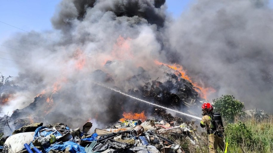 Pożar w Kruszy Zamkowej /KW PSP w Toruniu /