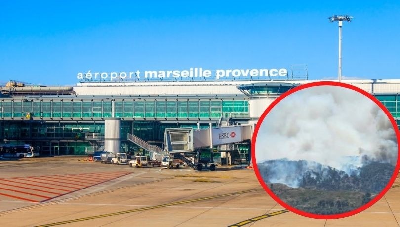 Pożar w Les Pennes-Mirabeau paraliżuje lotnisko w Marsylii. /X/zrzut ekranu /Shutterstock