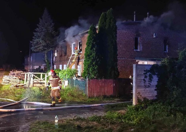 Pożar w Malborku /PSP Malbork  /PAP