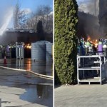 Bydgoszcz Pożar w rozlewni gazu. Jak teraz wygląda akcja strażaków?