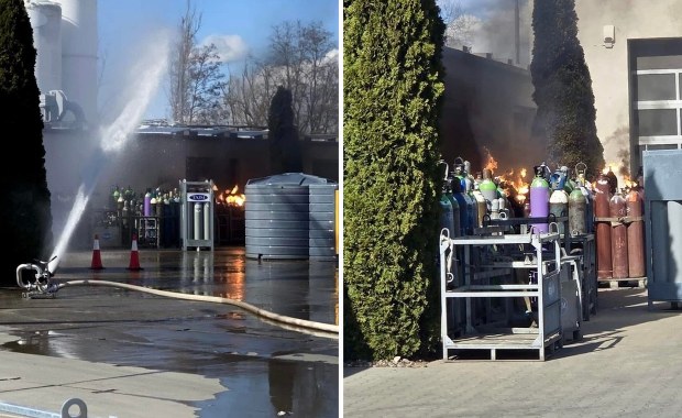 Pożar w rozlewni gazu. Jak teraz wygląda akcja strażaków?