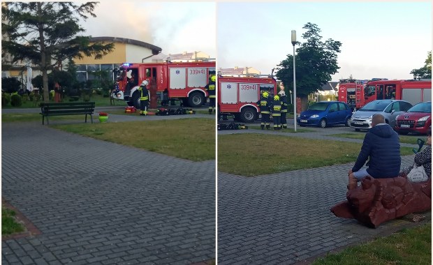 Pożar w Sarbinowie. Zapalił się dach hotelowego basenu 