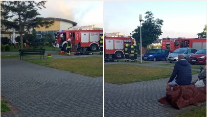 Pożar w Sarbinowie. Zapalił się dach hotelowego basenu 