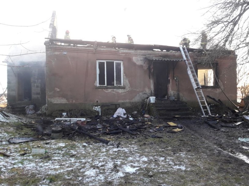 Pożar w Sobieskach /KWP PSP Białystok /