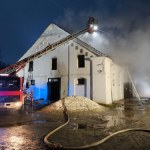 Pożar w stadninie koni w Mosznej