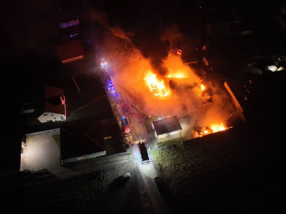 Pożar w warsztacie samochodowym w Skale /Patrol998-Małopolska/Facebook /