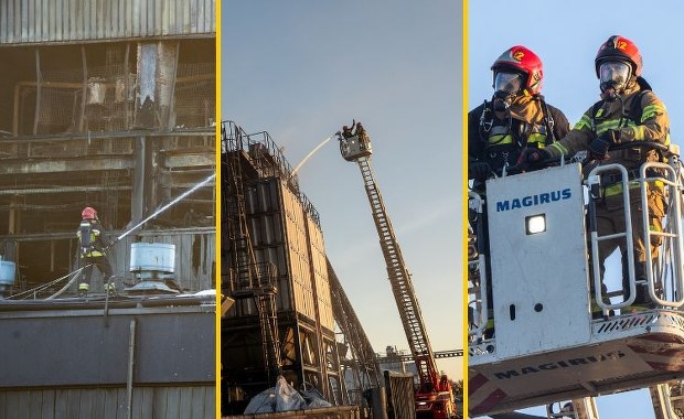 Pożar w zakładzie obróbki opon. 35-latek trafił do szpitala