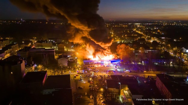 Pożar widziany z drona /PSP/st. ogn. Dawid Strączek /