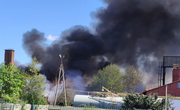 Pożar wysypiska śmieci w Nowym Modlinie