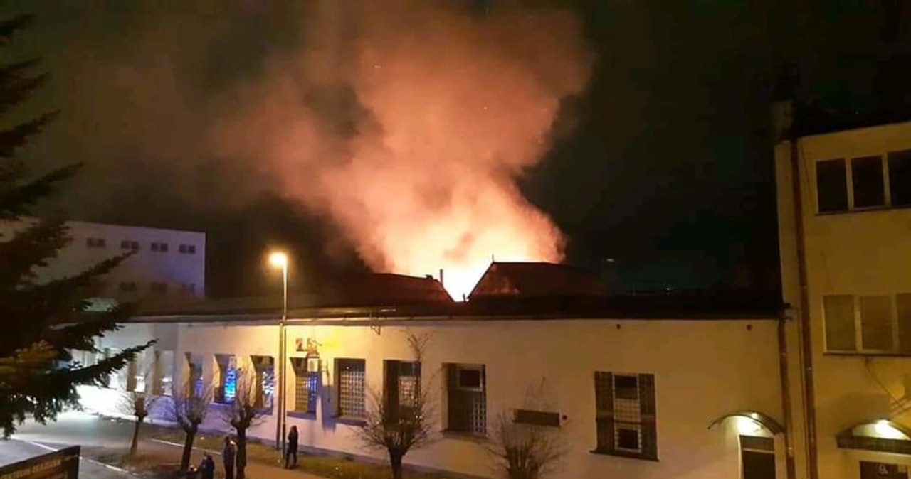 Pożar zakładu przemysłowego przy ulicy Lnianej w Koszalinie