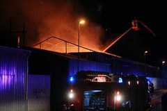 Pożar zakładu przemysłowego przy ulicy Lnianej w Koszalinie