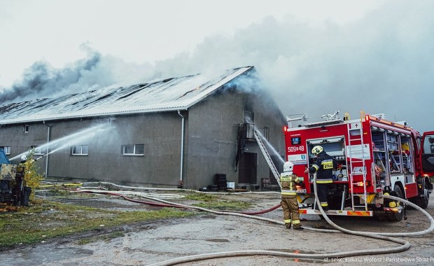 Pożar zakładu stolarskiego w Śląskiem opanowany. Był alert RCB dla mieszkańców 