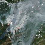 Pożary lasów w Rosji widziane z kosmosu 