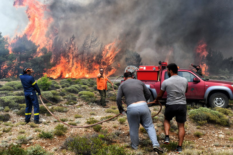 Pożary w Grecji zebrały śmiertelne żniwo /VASSILIS PSOMA /PAP/EPA