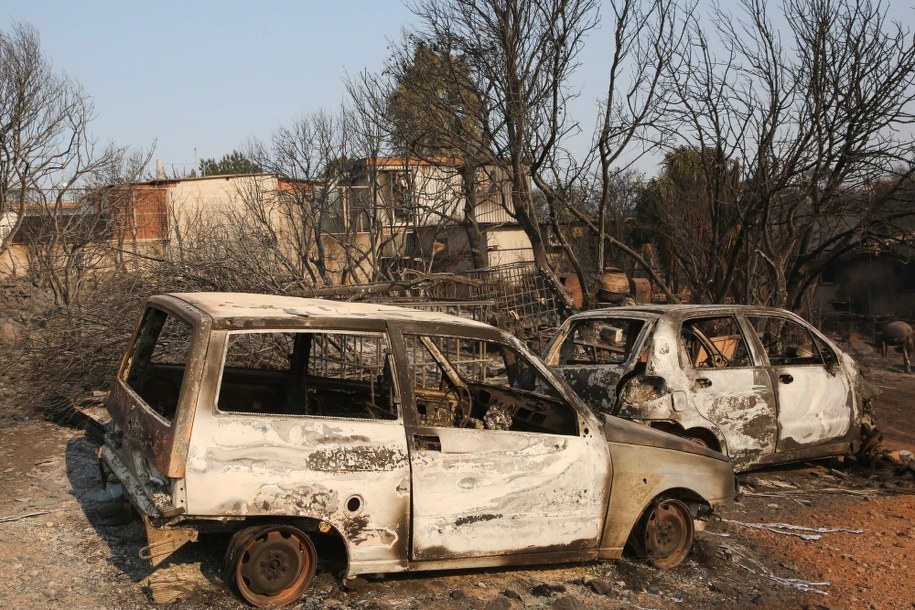 Pożary w Grecji /ORESTIS PANAGIOTOU /PAP/EPA