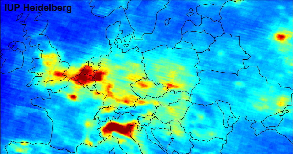 Poziom dwutlenek azotu - mapa przygotowana przez Europejską Agencję Kosmiczną. Fot. ESA /materiały prasowe