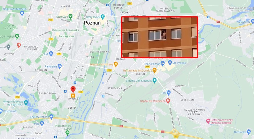 Poznań. Akcja służb w bloku /Google Maps /