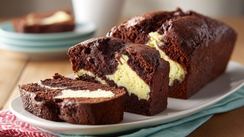 Pozostaje puszysty i wilgotny na długo. Czekoladowy Marmurek polubi każdy miłośnik słodyczy