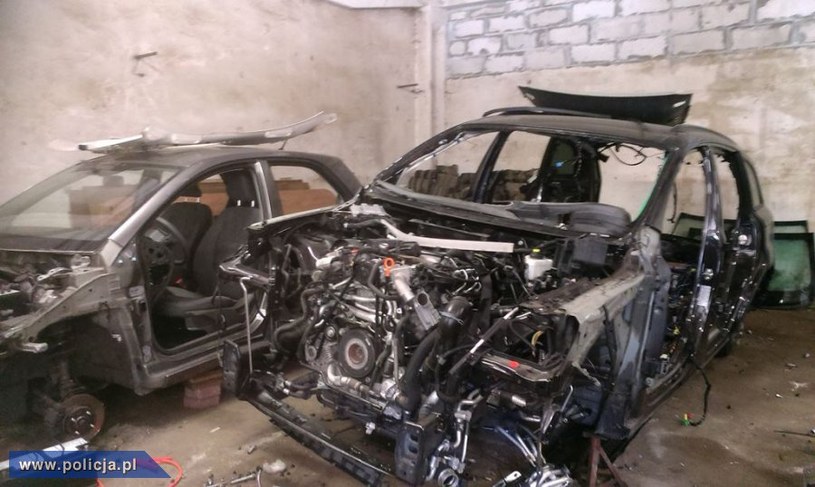 Pozostałości kradzionych aut w Maksymilianowie /Policja