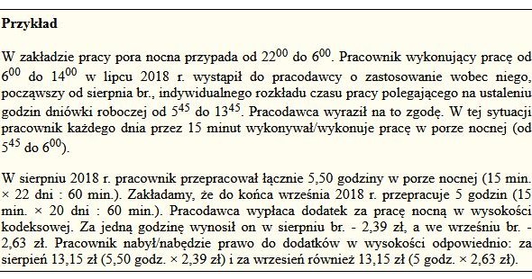 Praca w nocy dodatkowo płatna /Gazeta Podatkowa