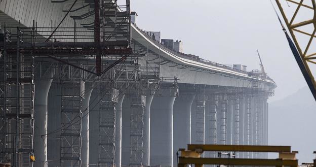 Prace budowlane przy wielkim chińskim projekcie Hong Kong-Zhuhai-Macau Bridge /EPA