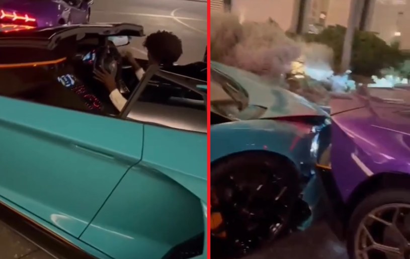 Pracownik hotelu za kierownicą Lamborghini Aventador doprowadził do zderzenia z  takim samym autem. /craigjonesbjj/ Instagram/ zrzut ekranu /