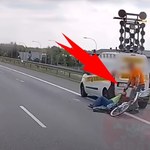 Pracownik służby drogowej zatrzymał rowerzystę na drodze ekspresowej