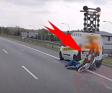 Pracownik służby drogowej zatrzymał rowerzystę na drodze ekspresowej