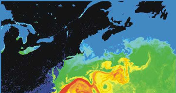 Prąd Zatokowy łagodzi klimat w północnej części Atlantyku /Sommerstoffel/NASA/domena publiczna /Wikipedia